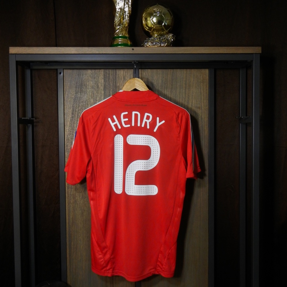 France 2007/08 Away Jersey – Thierry Henry #12 – Size M – Red Adidas Shirt